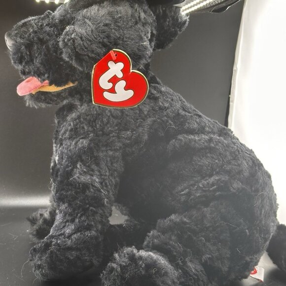 Cinders Ty Classics Black Dog height 10" length 16” 1994 Large Retired Labrador - Picture 16 of 16